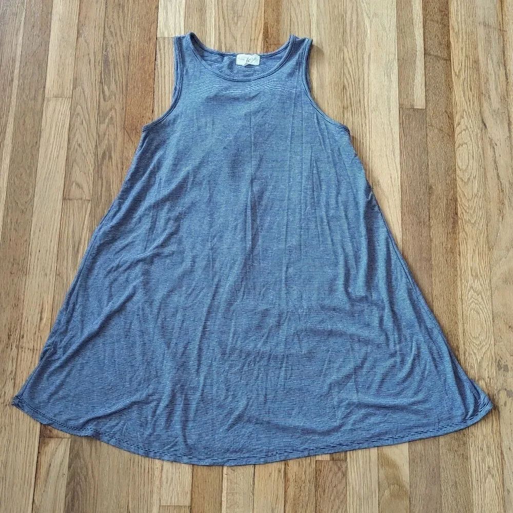 Thyme & honey Blue and white striped tank top sleeveless dress